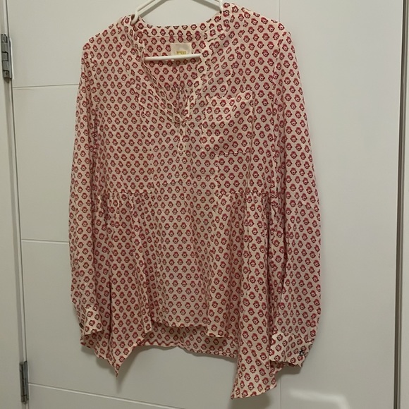Maeve (Anthro) Laiken Henley Long Sleeve Blouse - Picture 3 of 8